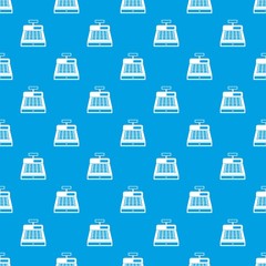 Cash register pattern seamless blue