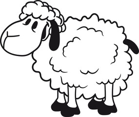 glücklich lustig klein süß niedlich comic cartoon schaf ziege wolle bauer bock müde cool