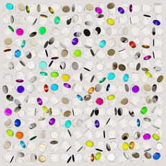 Randomly Rotated Floating Paint Cans in a Neat Grid