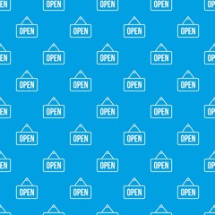 Sign open pattern seamless blue