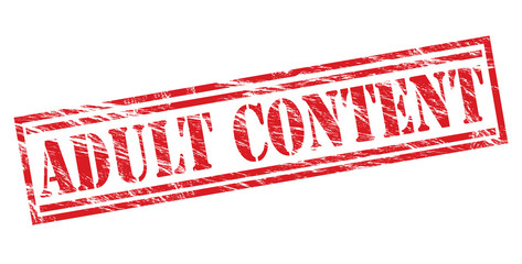 adult content red stamp on white background