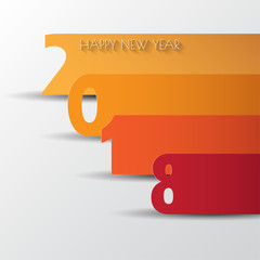 Happy new 2018 year. Greetings card. Colorful design. Vector illustration.