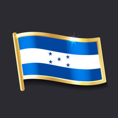 flag of Honduras in the form of badge, flat image