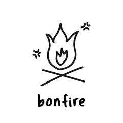 Illustration drawing style of camping icons collection