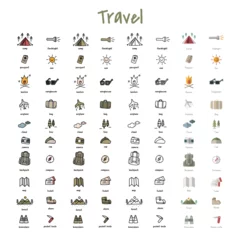 Foto op Plexiglas Illustration drawing style of camping icons collection © Rawpixel.com