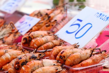 grilled shrimp at street food