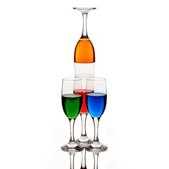 colorful cocktail glasses