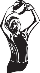 Illustration of volleyball player playing