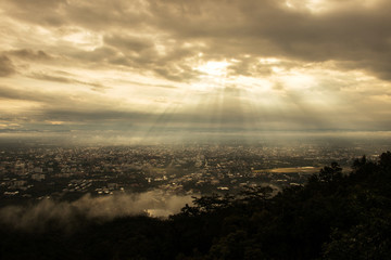 Obraz premium Chiang mai city at view point, Thailand. Morning in Chiang mai.