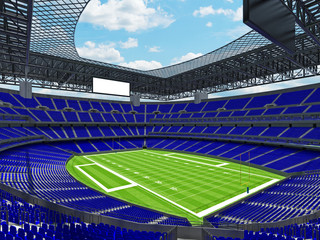 Fototapeta premium Modern American football Stadium with blue seats