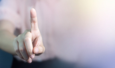 Close up women hand for click button