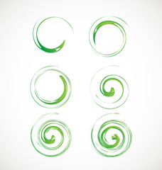 Abstract green swirl element icon vector - 175420615
