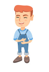 Confused caucasian little boy scratching head. Thoughtful boy scratching his head. Puzzled boy scratching his head. Vector sketch cartoon illustration isolated on white background.