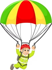 Rolgordijnen cool skydiving cartoon in action © jihane37