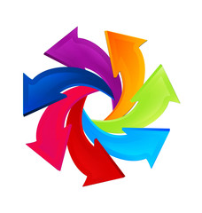 Arrows twirling in a circle business icon vector