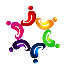 Fototapeta premium Teamwork spiritful people icon vector