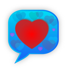 Speech bubble heart emoji communication, icon vector