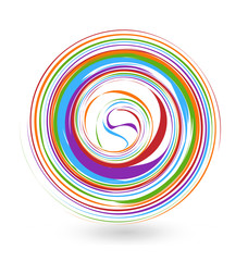 Abstract colorful swirly circle icon vector