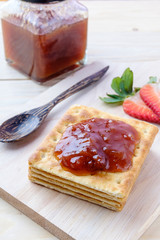 Crackers with jam Strawberry