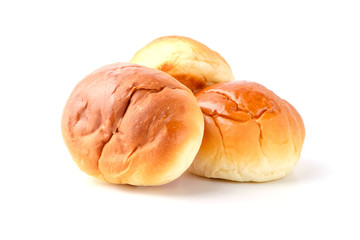 Butter roll on white background