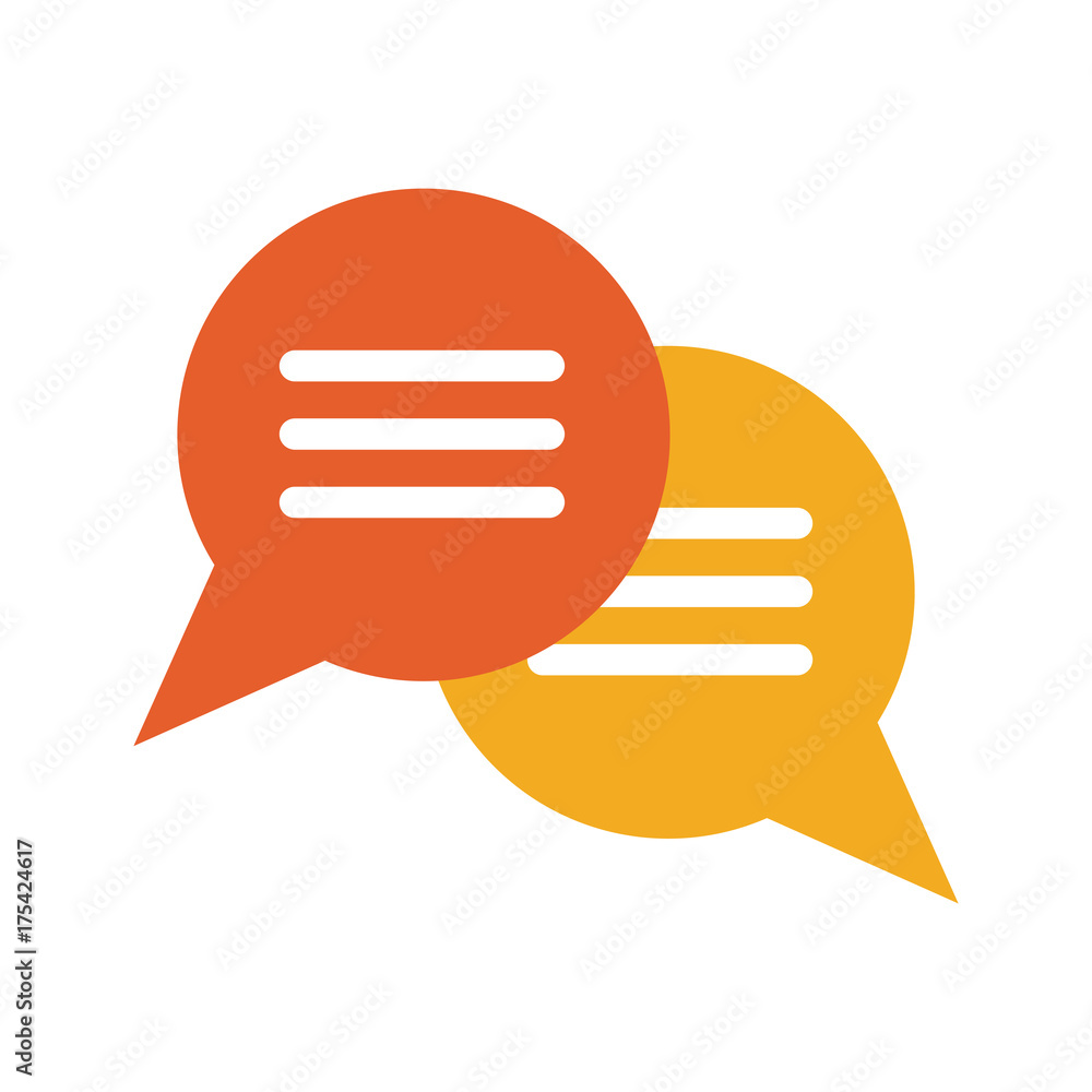 Poster chat bubbles with lines icon image vector illustration design