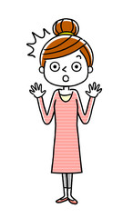 若い女性：驚く