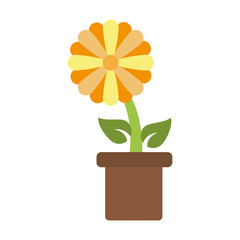 flower in pot icon image vector illustration design 
