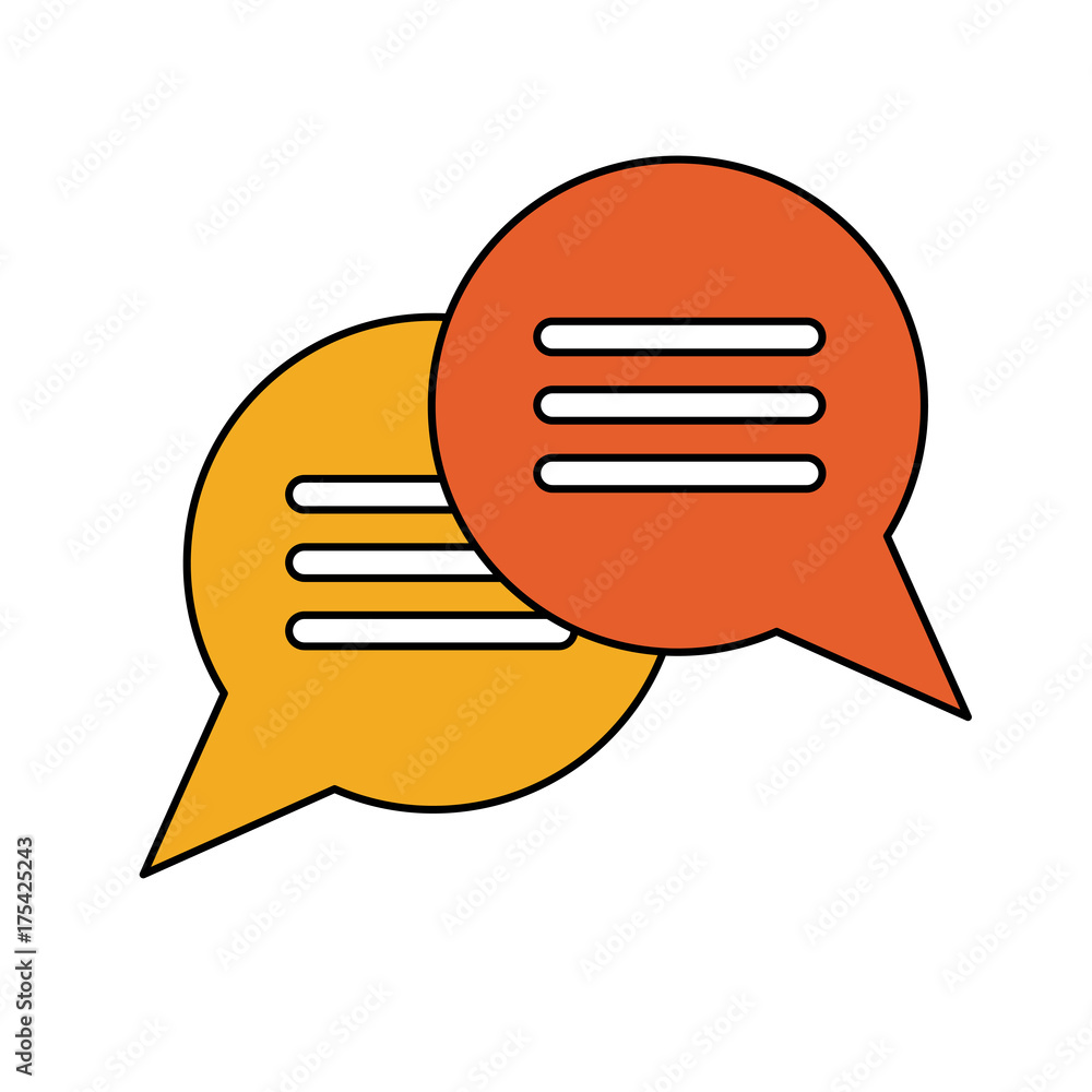 Poster chat bubbles with lines icon image vector illustration design