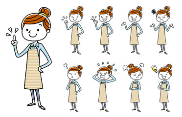 若い女性：セット、バリエーション