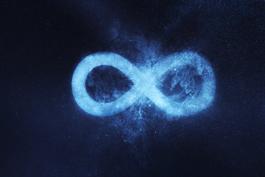 Infinity Symbol Or Sign. Abstract Night Sky Background