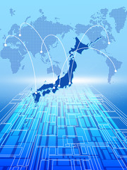 日本ビジネス　グローバル　日本地図　