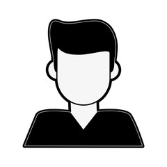 man avatar portrait icon image vector illustration design  black and white