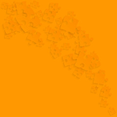 Fototapeta na wymiar Orange Puzzles Pieces - Vector Smoke Jigsaw