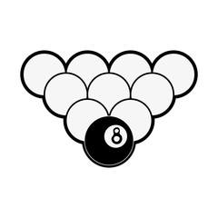 balls pool or billiard icon image vector illustration design  black and white