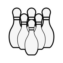 bowling pins icon image vector illustration design  black and white