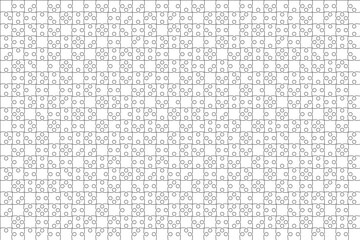 White Puzzles Pieces Jigsaw - Vector Background. - obrazy, fototapety, plakaty