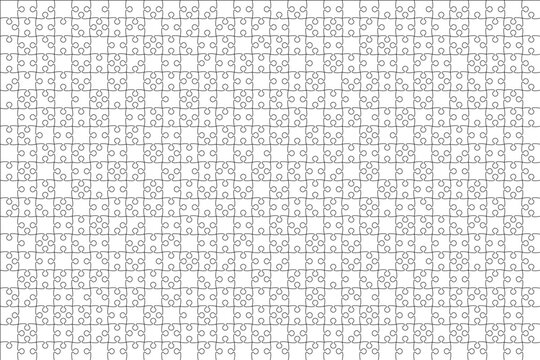 White Puzzles Pieces Jigsaw - Vector Background.