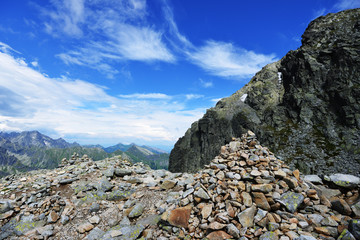 slopes  and peaks of mountains