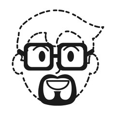 cartoon man face icon