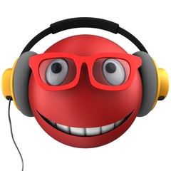 Fototapeta na wymiar 3d red emoticon smile