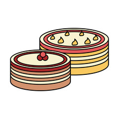cake pastry related icon image vector illustration design 