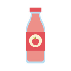 juice bottle with apple on label icon image vector illustration design 