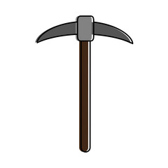 pickaxe mining tool icon image vector illustration design 