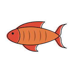 fish sideview icon image vector illustration design 