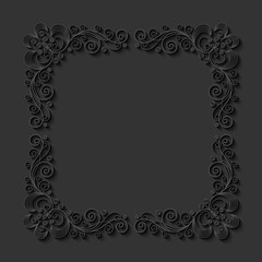 Abstract decorative 3d floral frame. Vector Illustration