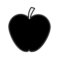 apple fruit icon image vector illustration design  black and white