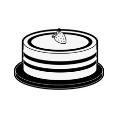 cake pastry related icon image vector illustration design  black and white
