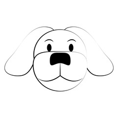 dog cartoon frontview icon image vector illustration design  black sketch line