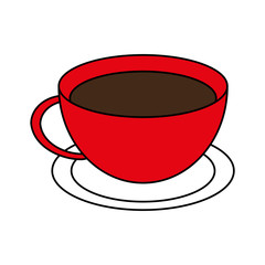 coffee beverage in cup or mug icon image vector illustration design 