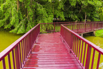Red Bridge at Bang Kra chao, Bangkok, Thailand